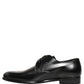 Black Leather Lace Up Derby Dress Shoes