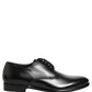 Black Leather Lace Up Derby Dress Shoes