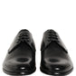 Black Leather Lace Up Derby Dress Shoes