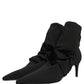 Black Stretch Socks Heels Ankle Boots Shoes
