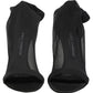 Black Nylon Mesh Sock Style Boots Shoes