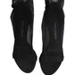 Black Nylon Mesh Sock Style Boots Shoes