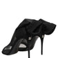 Black Nylon Mesh Sock Style Boots Shoes