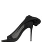 Black Nylon Mesh Sock Style Boots Shoes