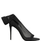 Black Nylon Mesh Sock Style Boots Shoes