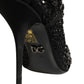 Black Embellished Mesh Ankle Boots Shoes