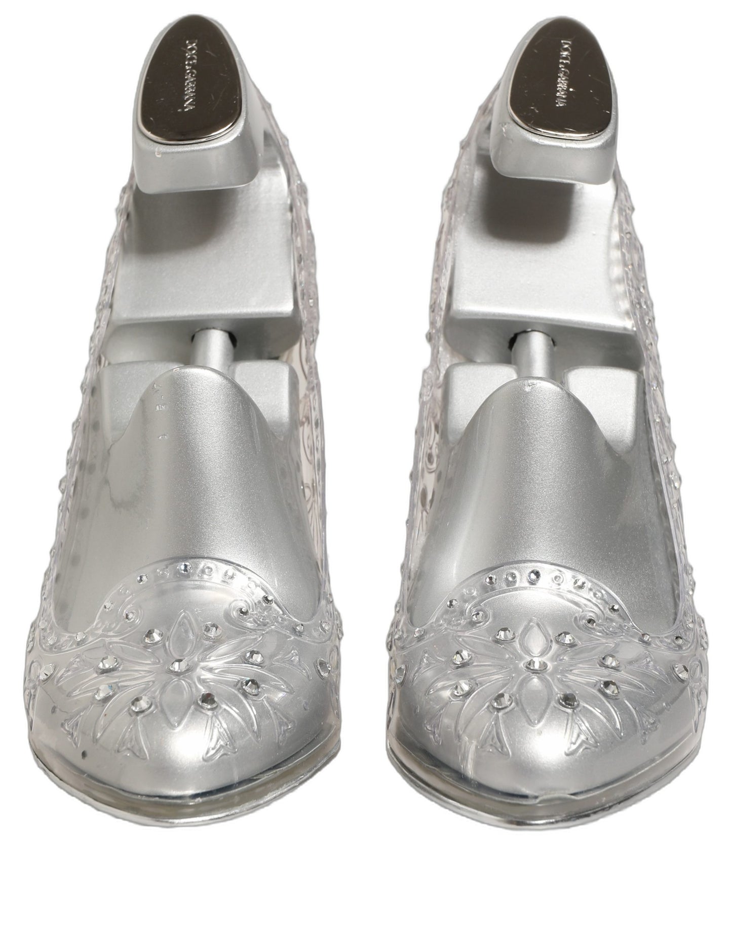 CINDERELLA Floral Crystal Heels Clear
