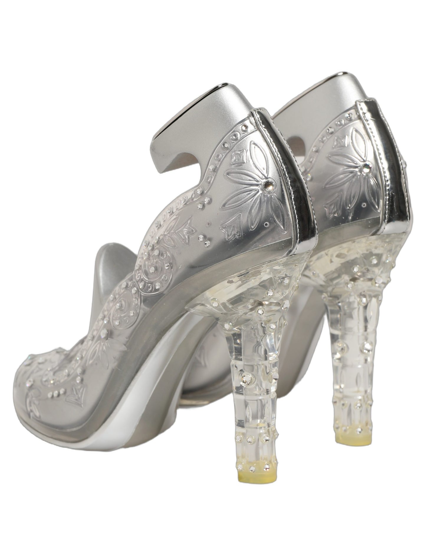 CINDERELLA Floral Crystal Heels Clear