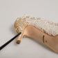 White Taormina Lace Crystal Pumps Shoes