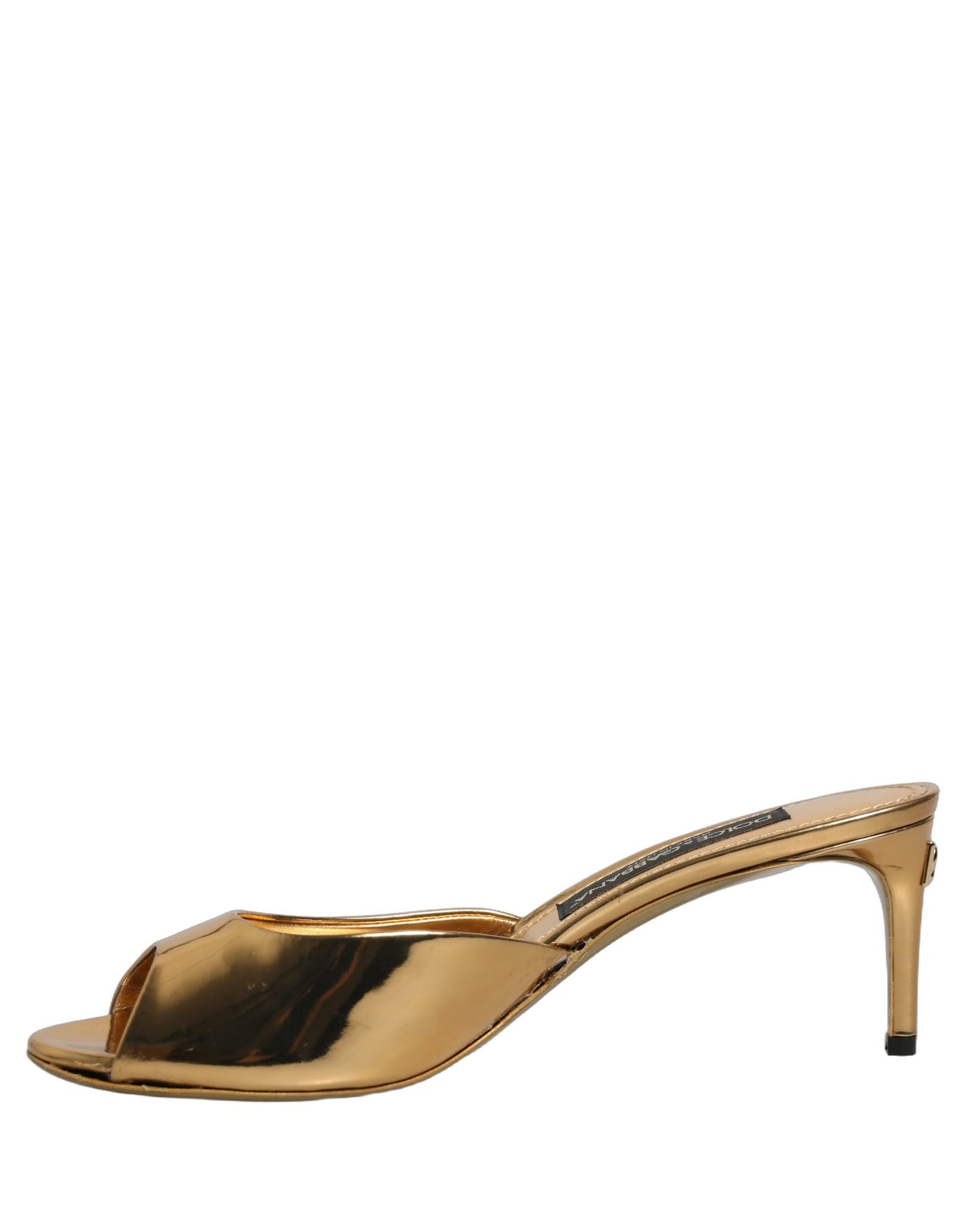 Gold Keira Leather Mules Sandals Shoes