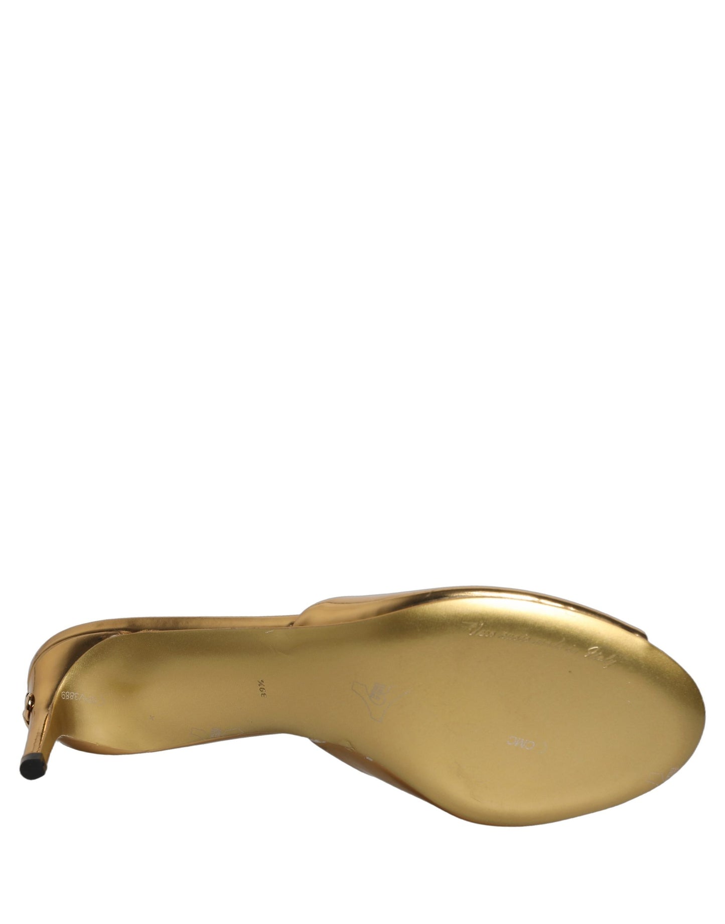 Gold Keira Leather Mules Sandals Shoes