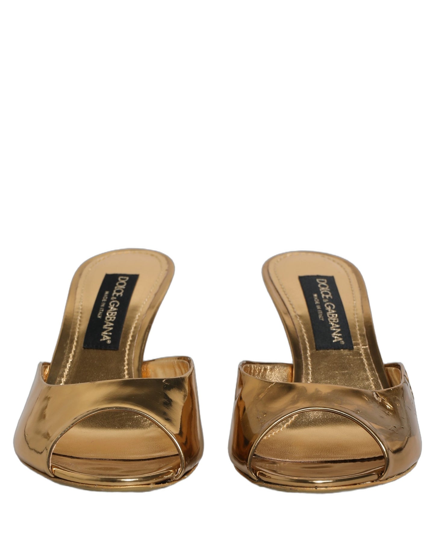 Gold Keira Leather Mules Sandals Shoes