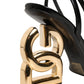 Black Leather Ankle Strap Heels Sandals Shoes