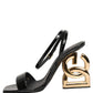 Black Leather Ankle Strap Heels Sandals Shoes