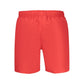 Red Polyester Men's Swimwear