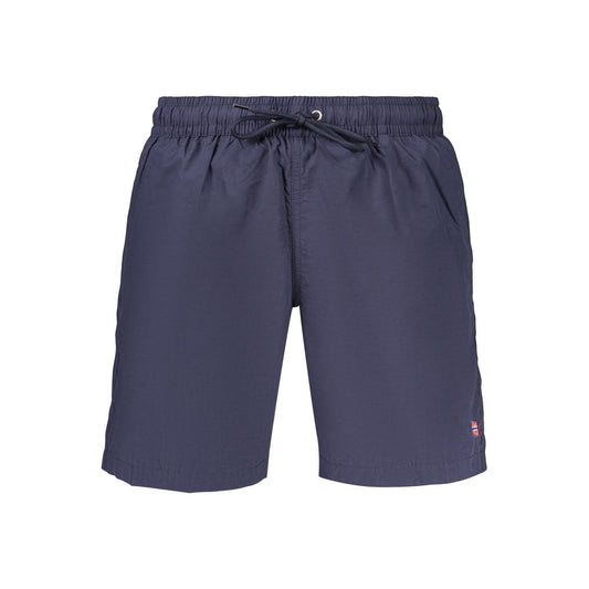 Blue Polyamide Men's Swim Boxer