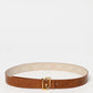 Beige Leather Regular Belt