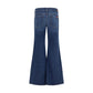Blue Cotton Flared Jeans