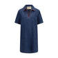 Blue Cotton Casual Dress
