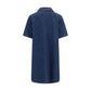 Blue Cotton Casual Dress