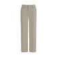 Beige Cotton Straight-Leg Jeans