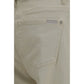Beige Cotton Straight-Leg Jeans