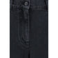 Black Cotton Straight-Leg Jeans