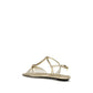 Gold Calf Leather Bos Taurus Flat Sandals