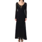Black Metallic Fibre Casual Dress