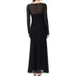 Black Metallic Fibre Casual Dress