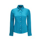 Blue Silk Dress Shirt