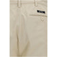 Beige Cotton Casual Pants