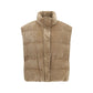 Beige Viscose Sleeveless Jacket