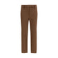 Brown Elastane Casual Pants