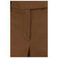 Brown Elastane Casual Pants