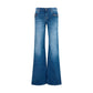 Blue Cotton Flared Jeans