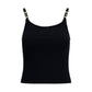 Black Viscose Sleeveles T-Shirt