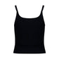 Black Viscose Sleeveles T-Shirt