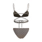 Beige Polyester Bikini
