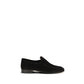 Black Suede Leather Slip-On Loafers