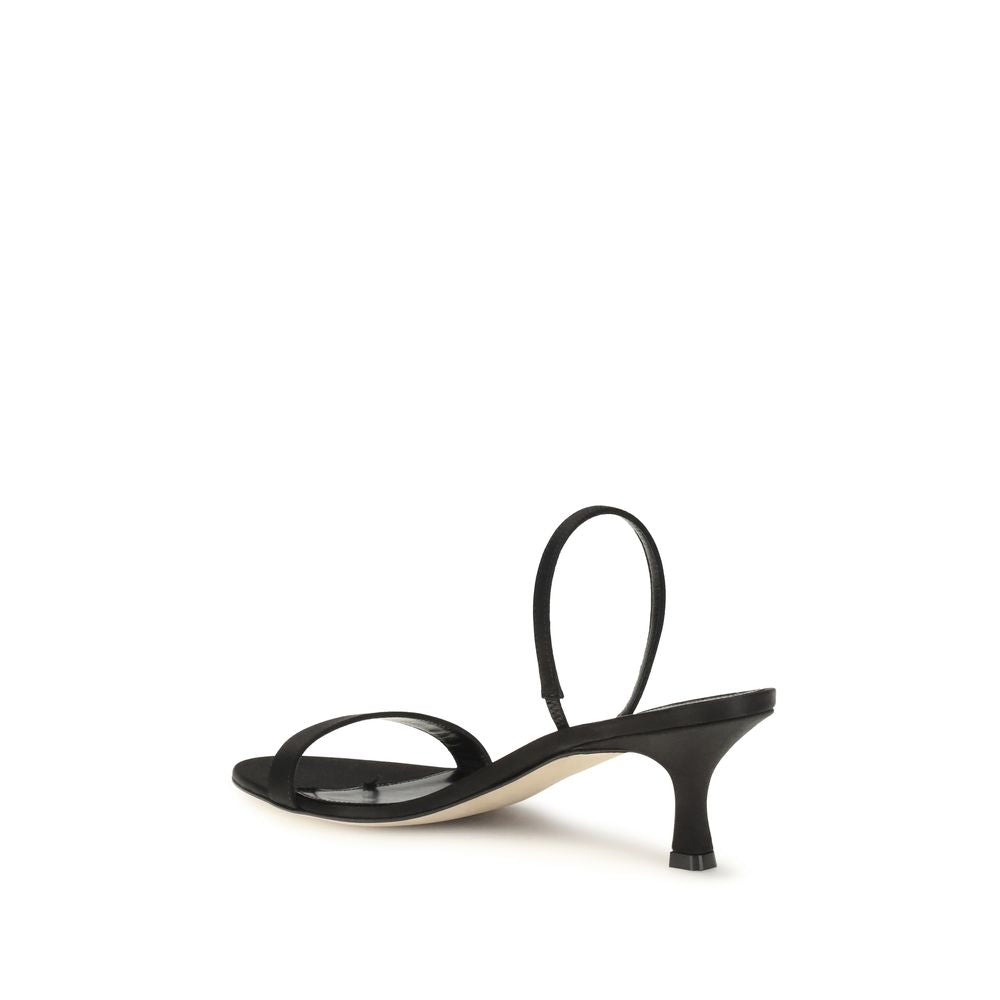 Black Calf Leather Bos Taurus Stiletto Heel Sandals