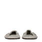 Gray Fabric Ballet Flats
