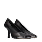 Black Leather High Heel Pumps