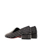 Black Leather Slip-On Loafers