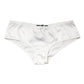 White Silk Stretch Mid Waist Brief Panty Underwear