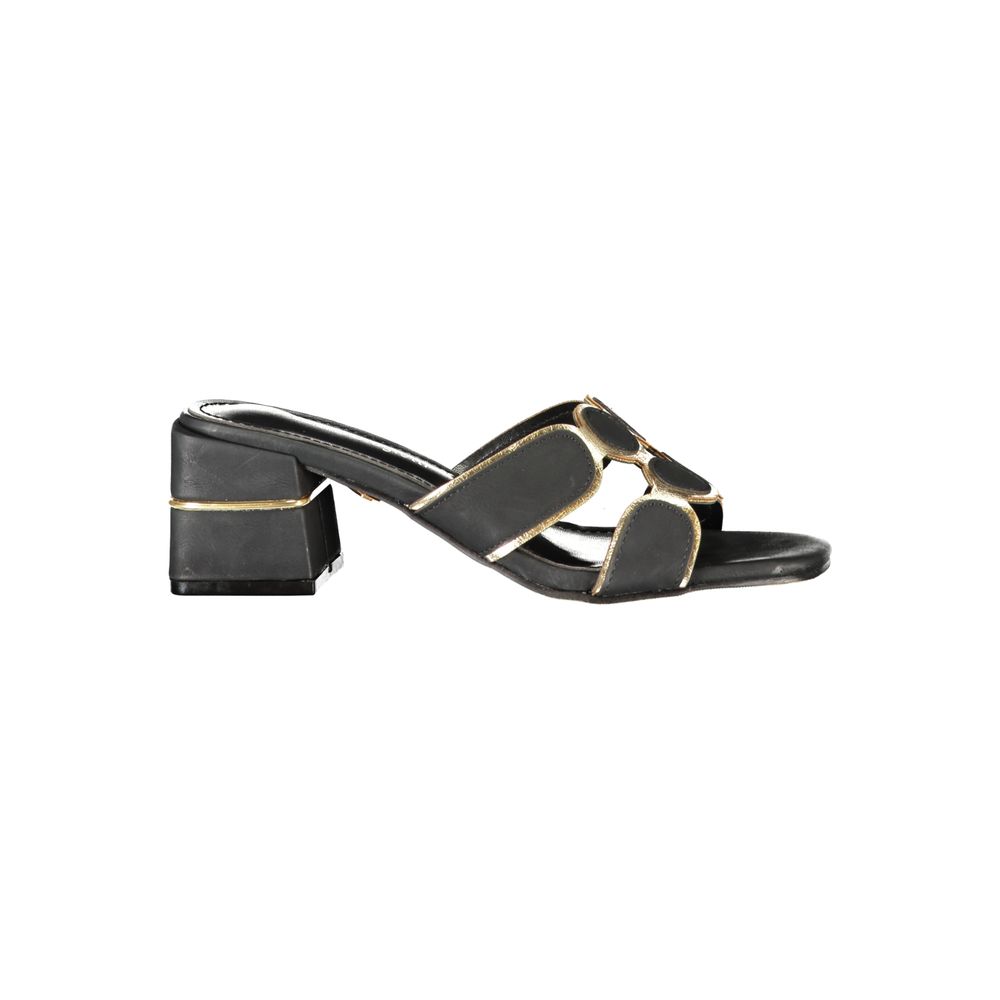 Black Polyethylene Platform Sandals