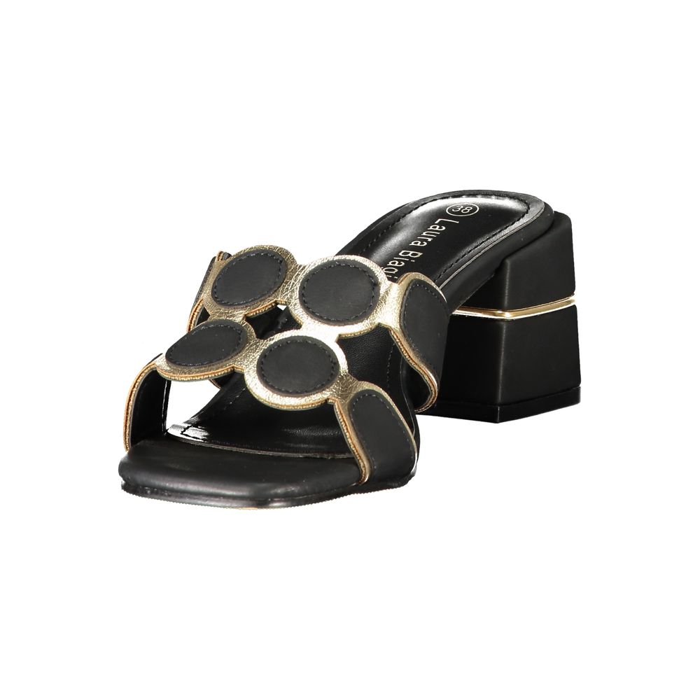 Black Polyethylene Platform Sandals