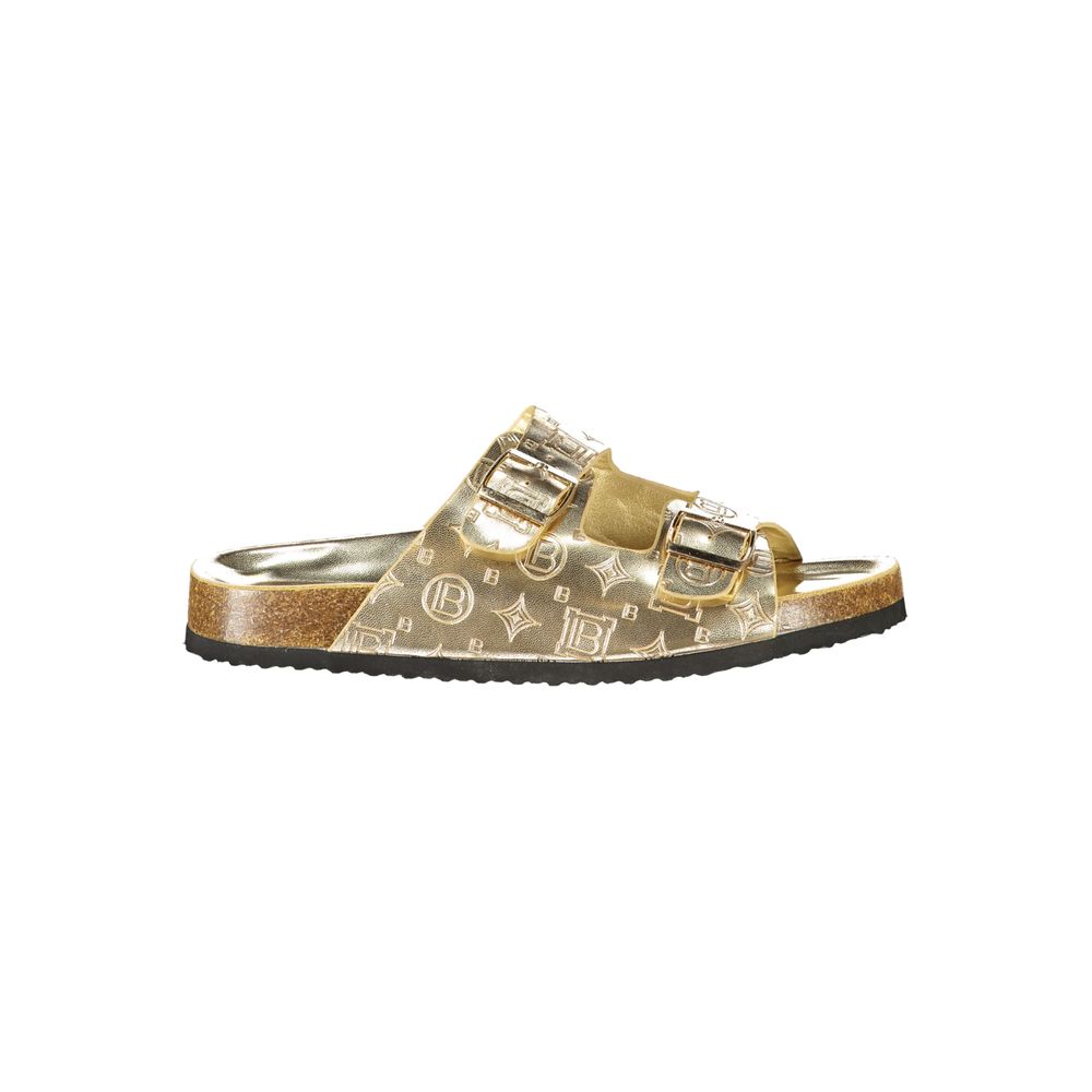 Gold Polyethylene Flat Sandals