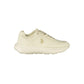 White Polyester Athletic Sneakers