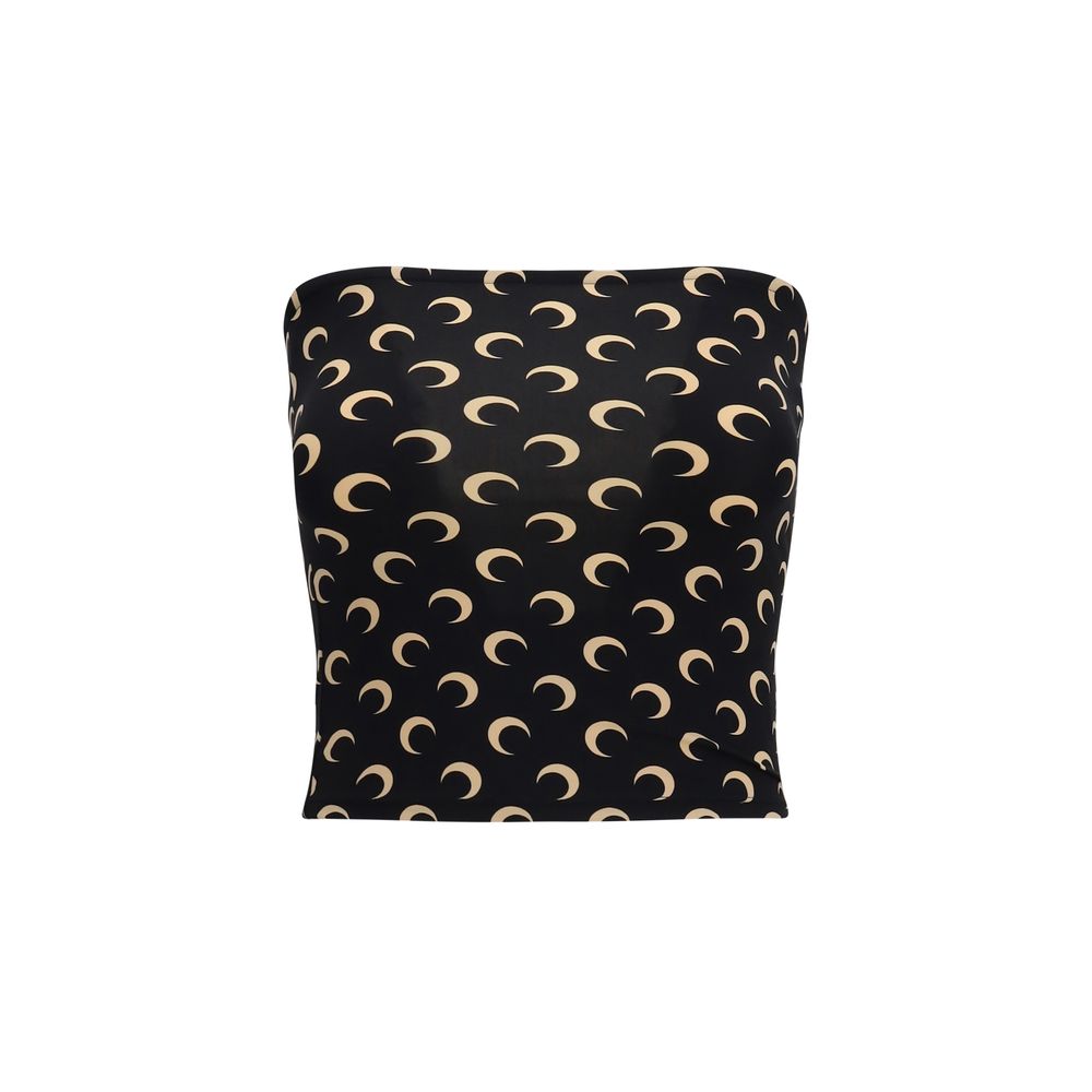 Black Polyamide Sleeveles T-Shirt